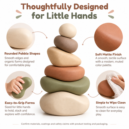 Minimalist Pebble Stacking Toy Set