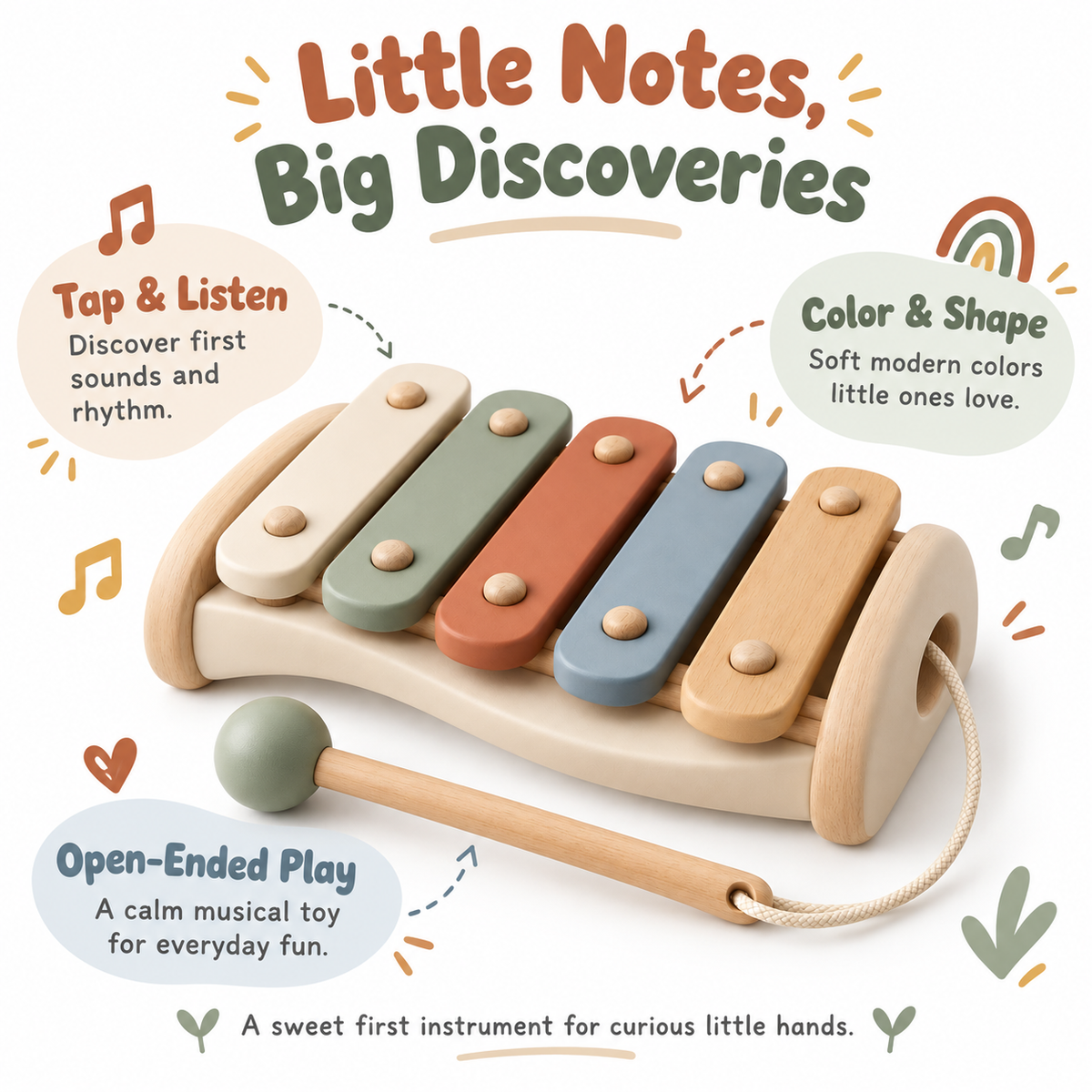 Wooden Xylophone for Toddlers