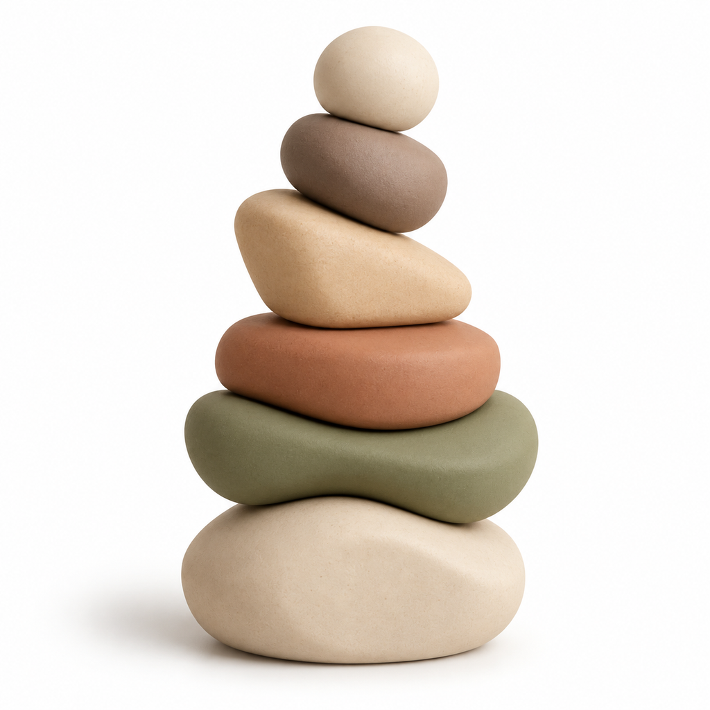Minimalist Pebble Stacking Toy Set