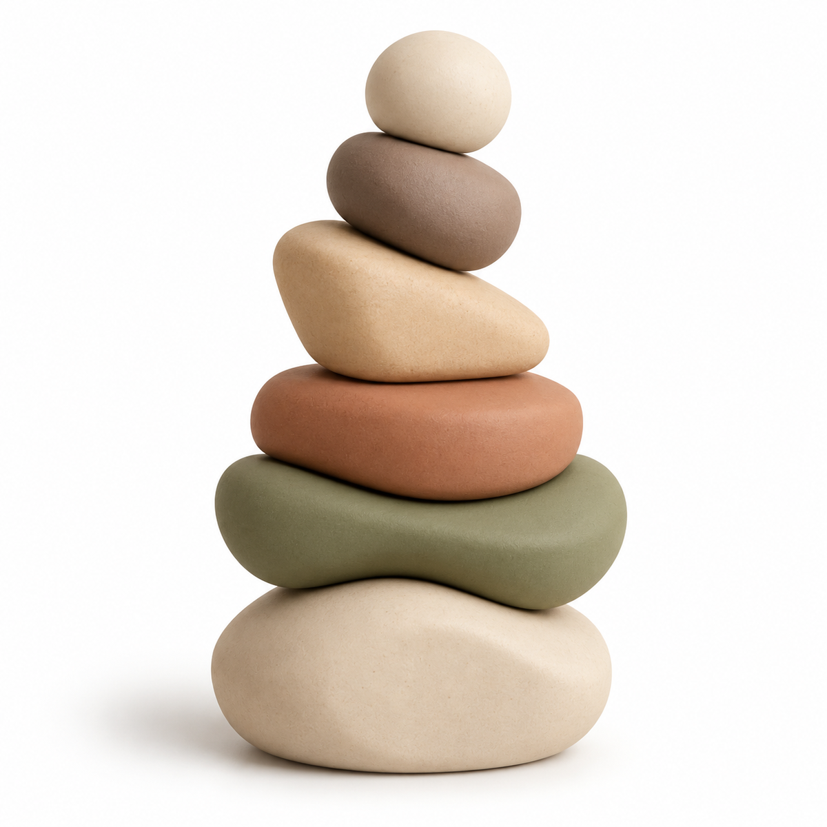 Minimalist Pebble Stacking Toy Set