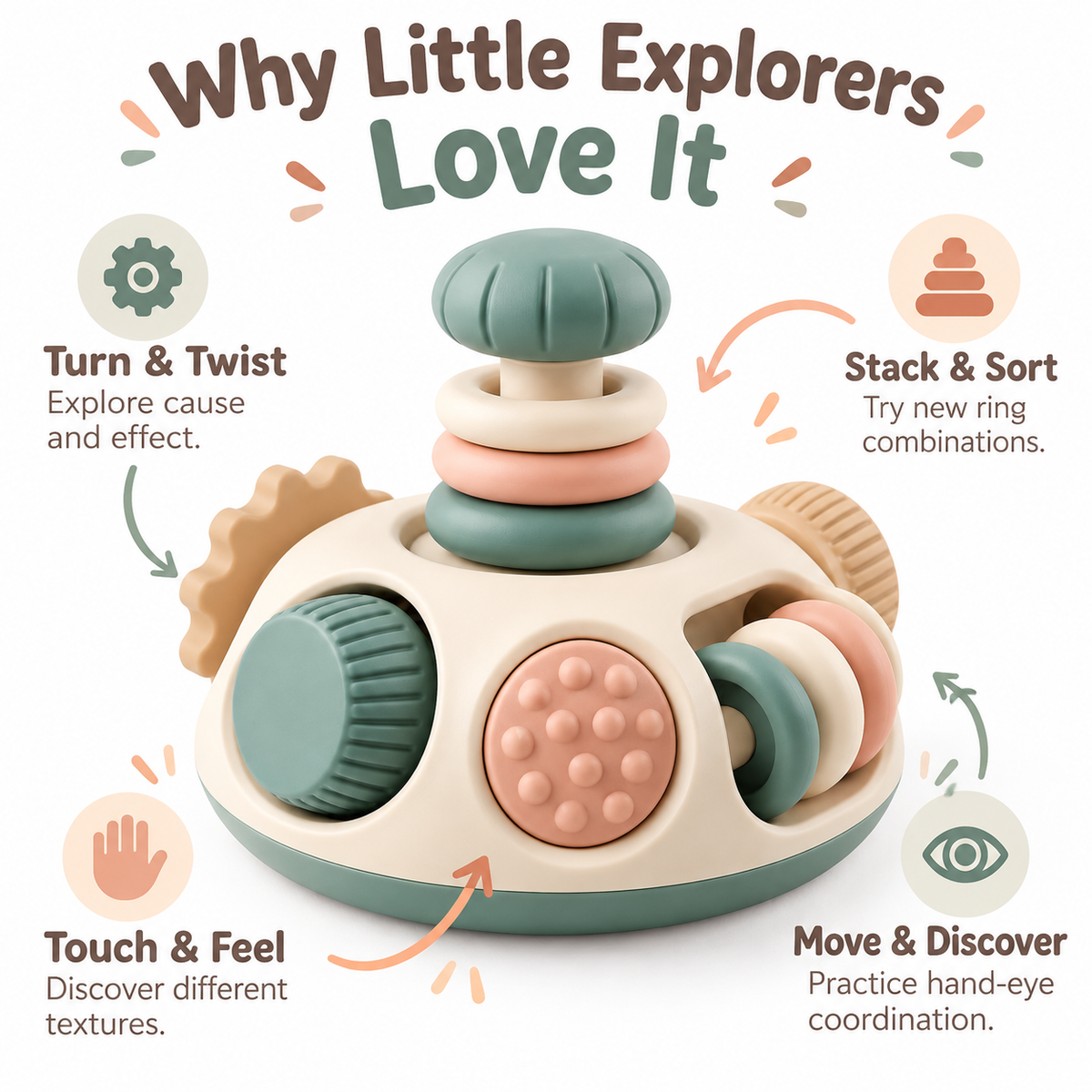 Sensory Spin & Stack Activity Toy