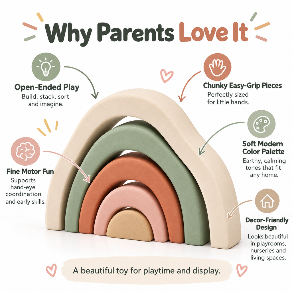 Wooden Rainbow Stacking Toy