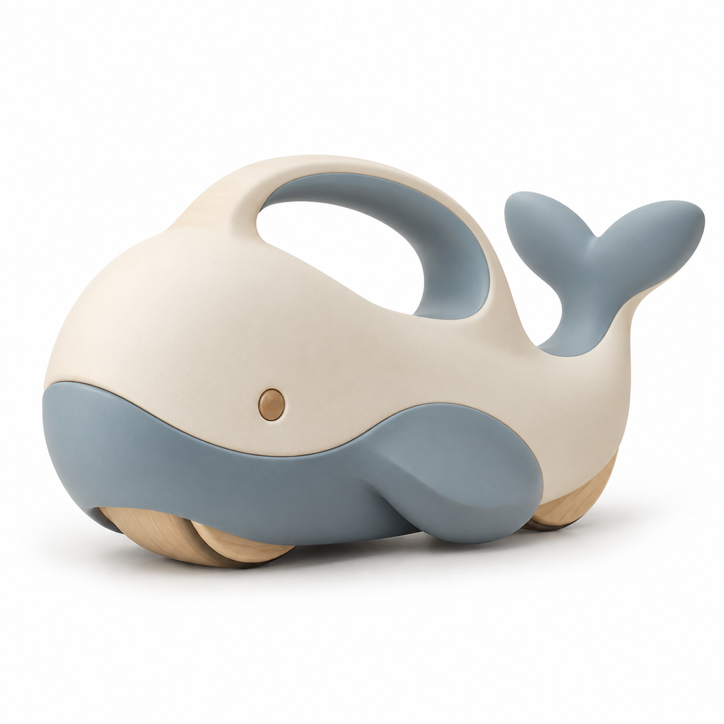 Wooden Whale Push Toy