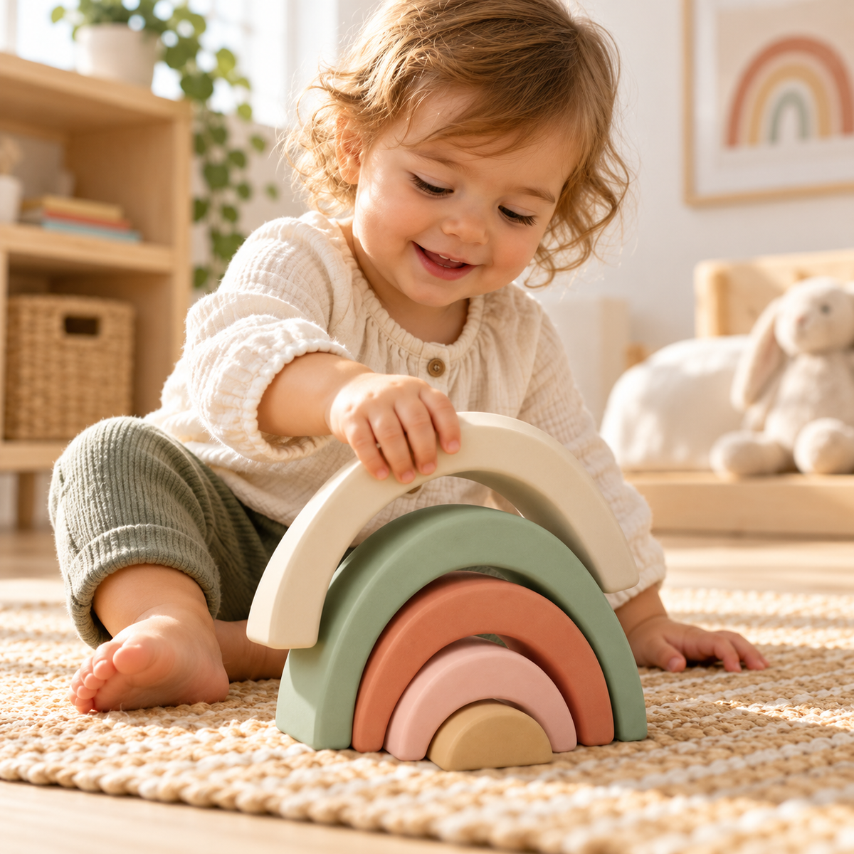 Wooden Rainbow Stacking Toy