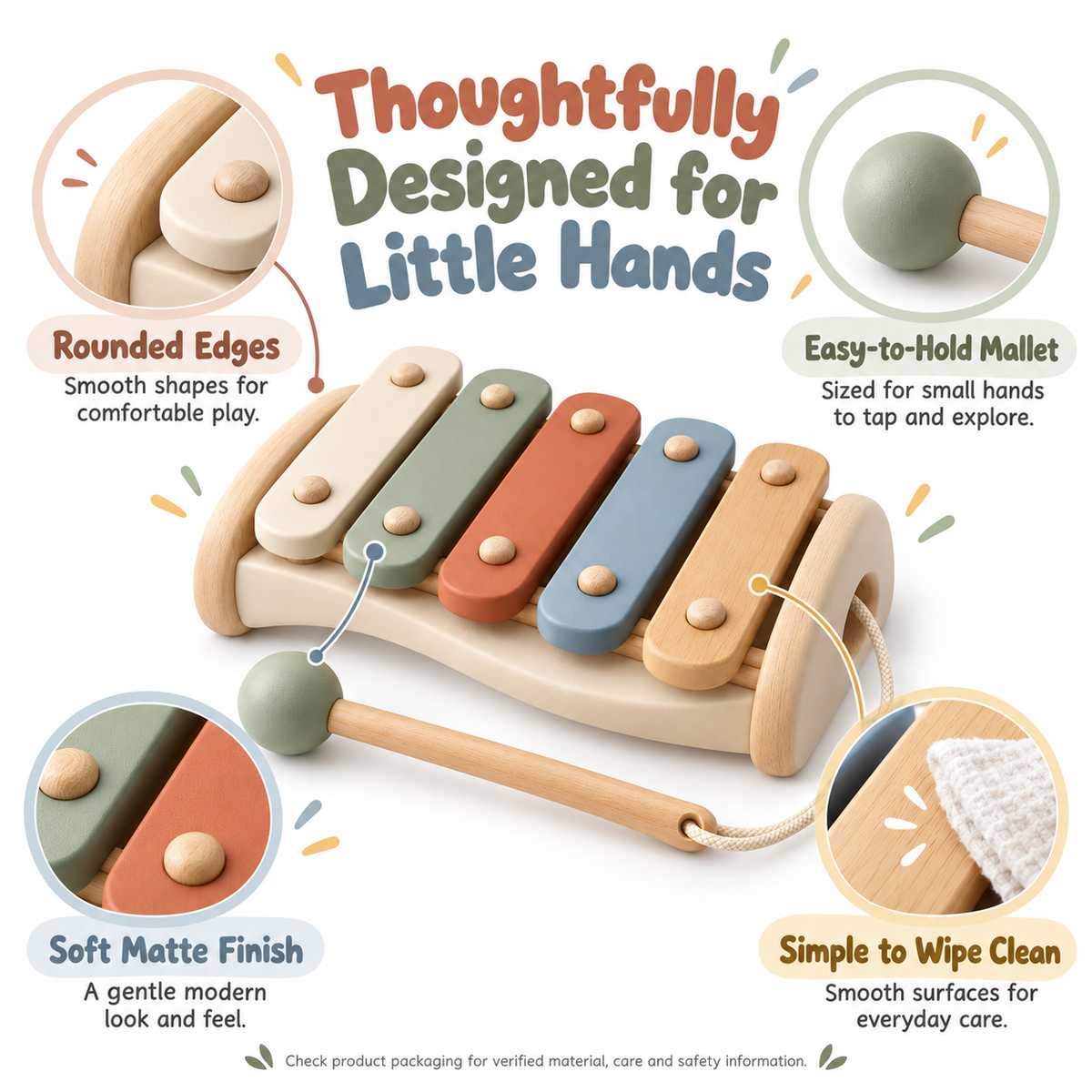 Wooden Xylophone for Toddlers